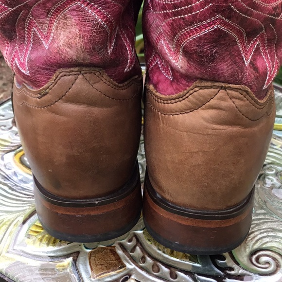 Shyanne Women’s Stryke Square Toe Brown & Pink Western Boots - Picture 8 of 16